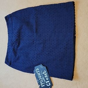 Talbots Navy Lace Skirt 6P Straight Lined